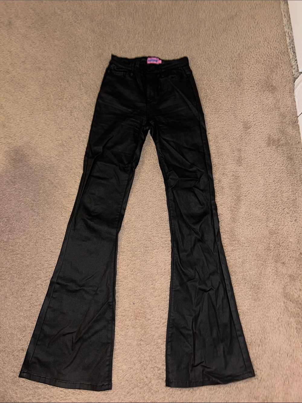 Edikted Leather Black Flared Pants
